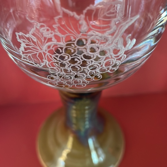 Holbrook Etched Glass Chalice - Picture 3 of 5